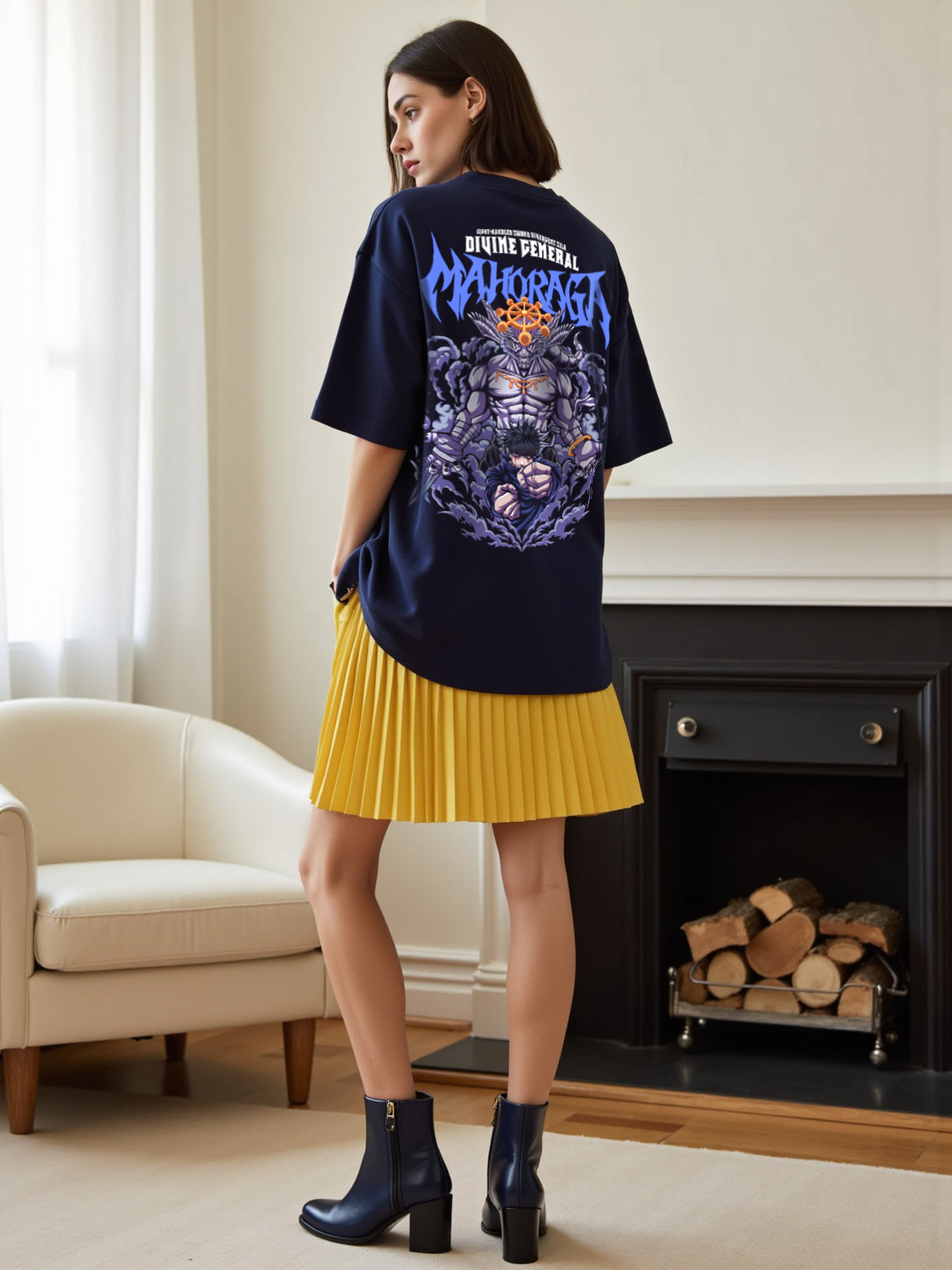 Mahoraga x Divine General - Jujutsu Kaisen Oversized T-shirt - for Women-SleekandPeek