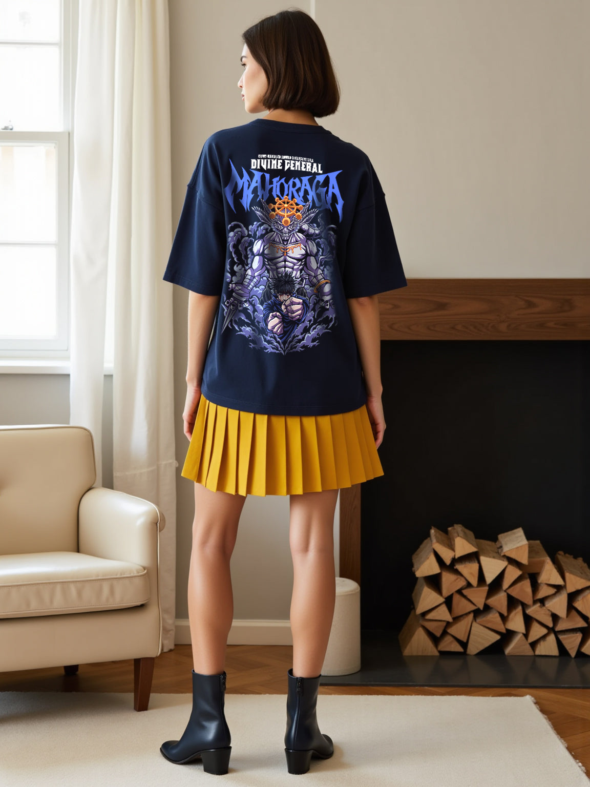 Mahoraga x Divine General - Jujutsu Kaisen Oversized T-shirt - for Women-SleekandPeek