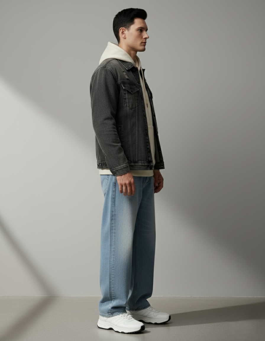 Men’s Light Blue Straight Fit Jeans – Light Wash Denim