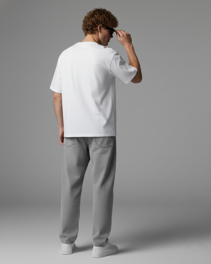 Men’s Grey Straight Fit Jeans – Ash Grey