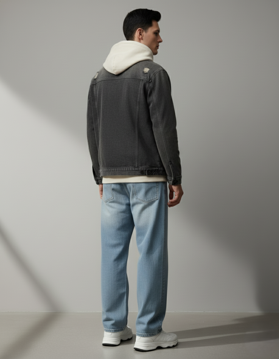 Men’s Light Blue Straight Fit Jeans – Light Wash Denim