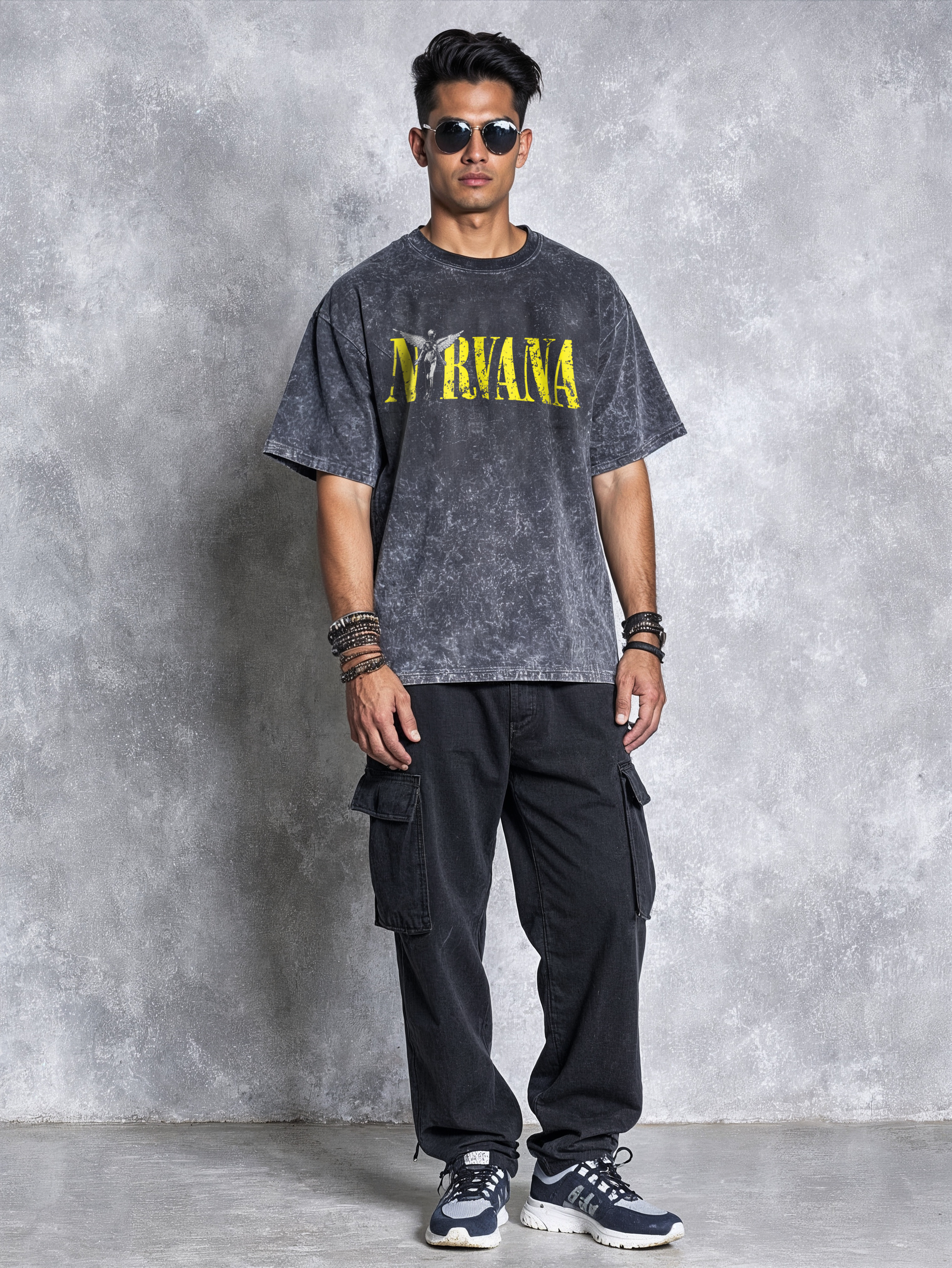 Nirvana Acid Wash Oversized T-shirt SleekandPeek
