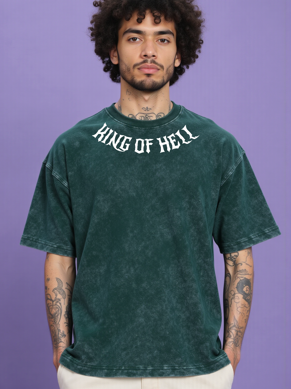 King of Hell / Zoro Acid Wash Oversized T-shirt