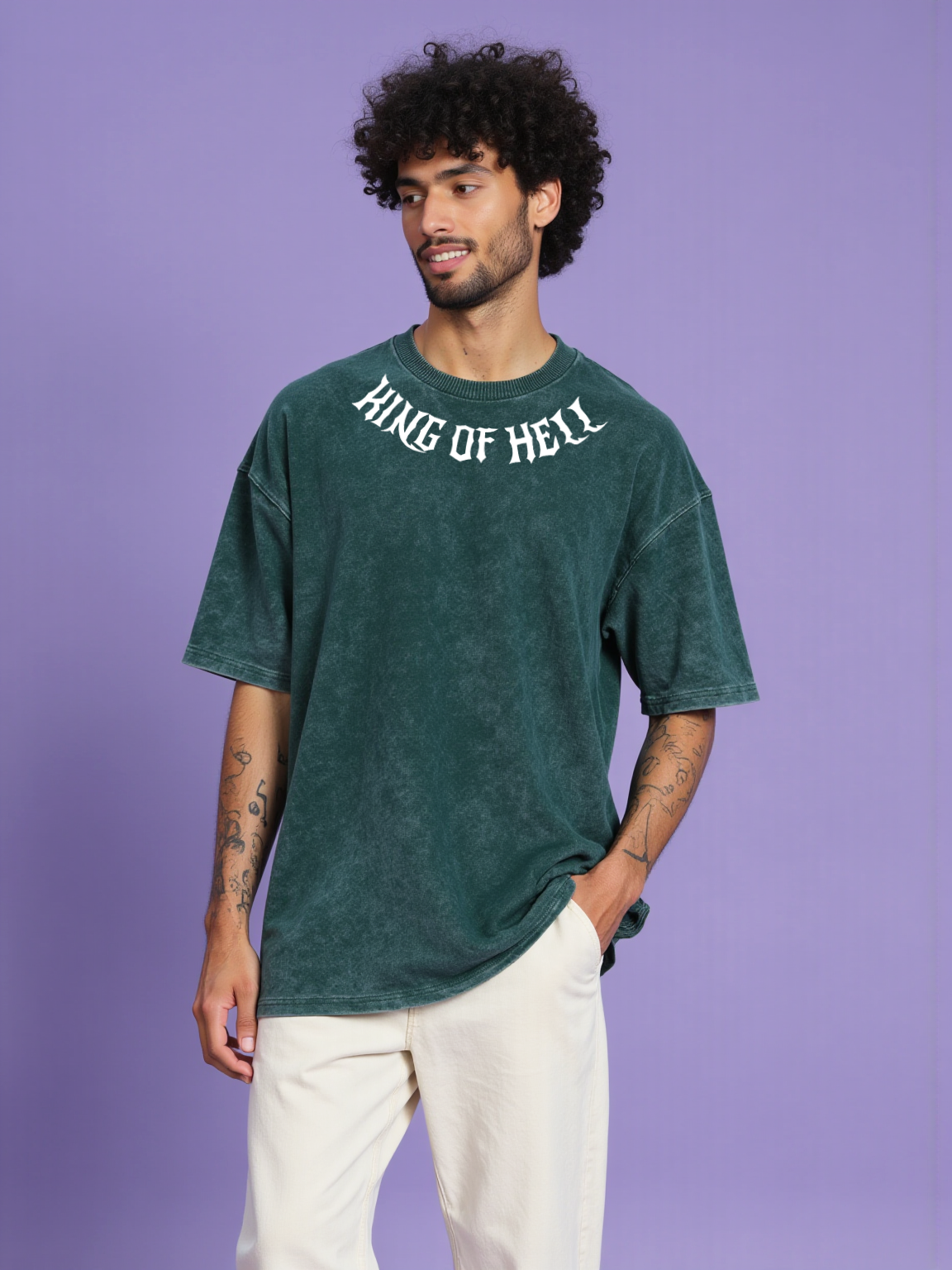 King of Hell / Zoro Acid Wash Oversized T-shirt