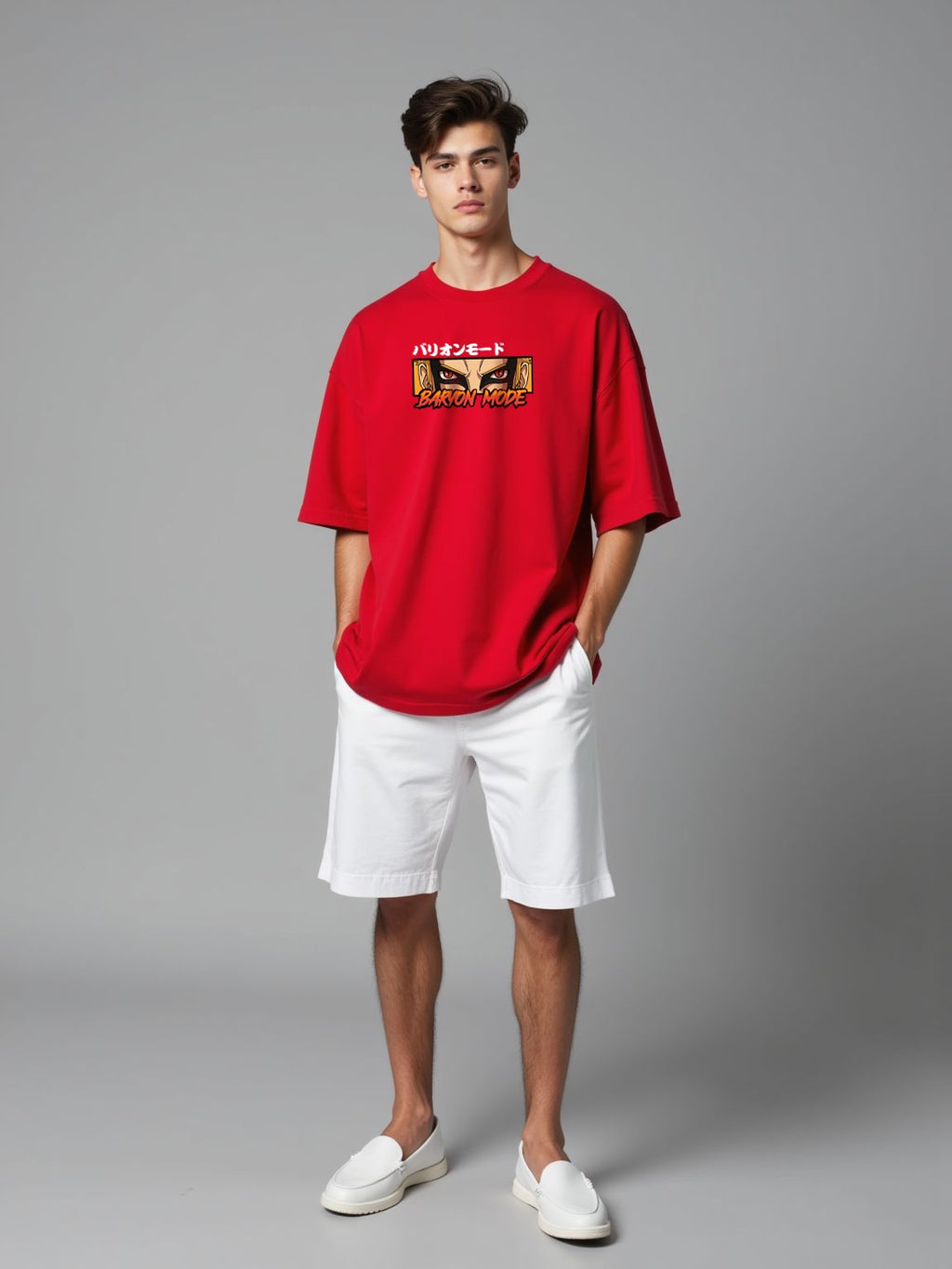 Baryon Mode / Naruto Oversized T-shirt - for Men- SleekandPeek