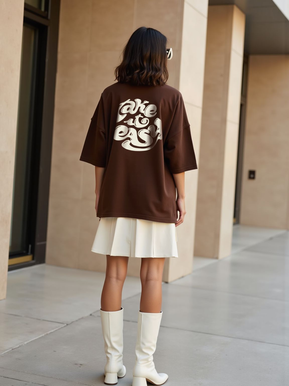 Take It Easy / Oversized T-shirt - for women-SleekandPeek