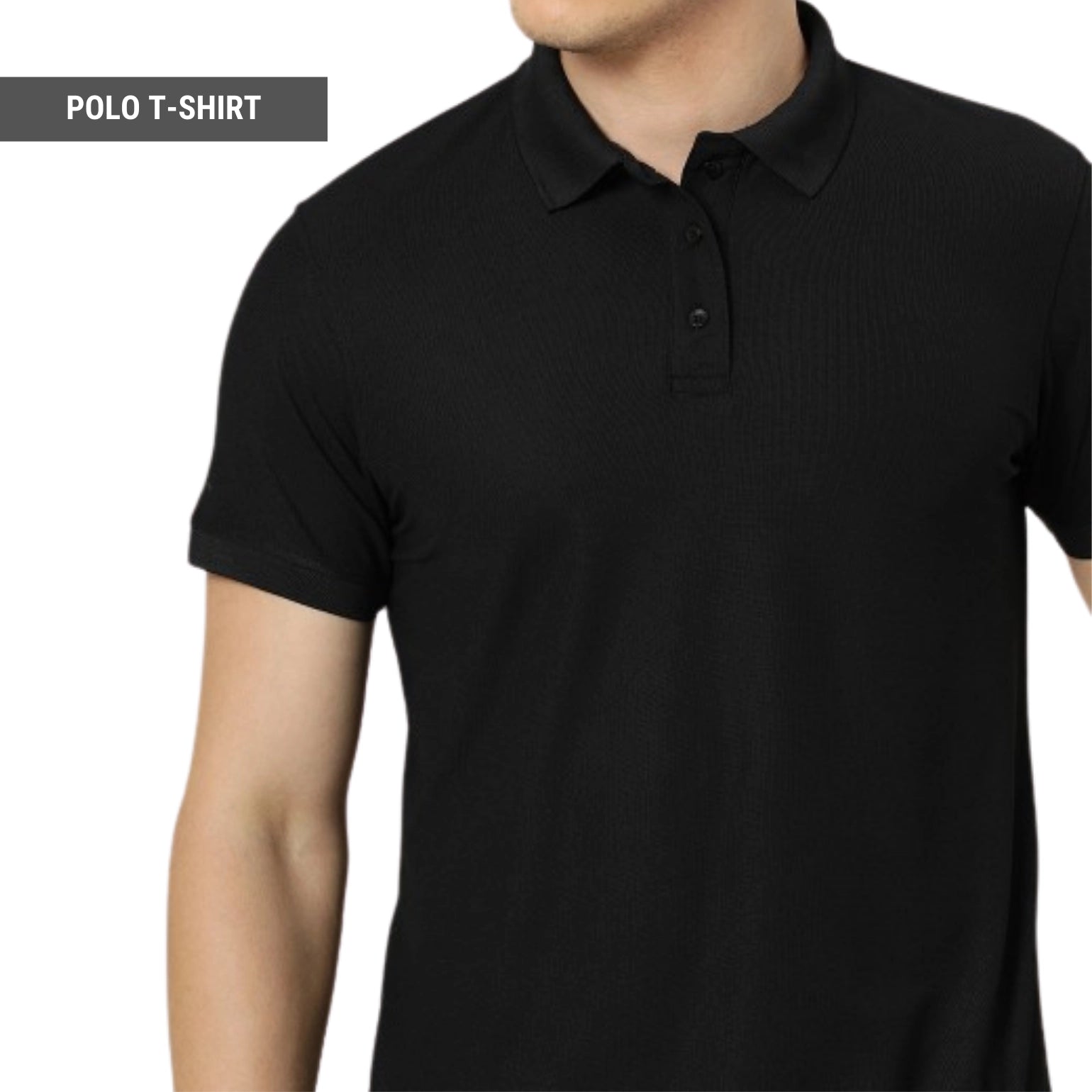 Relax Fit Polo T-shirt in Black - SleekandPeek