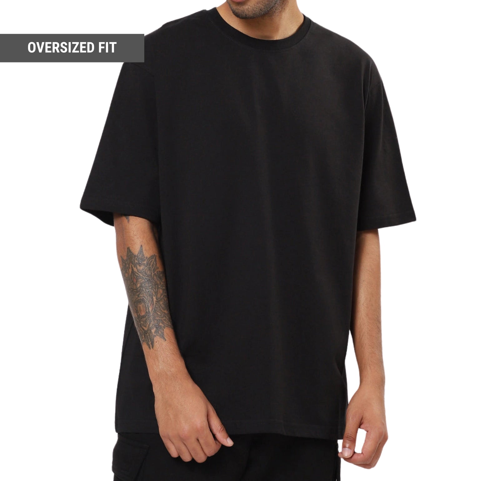 Pack of 3 Oversized T-shirt in Black, White, Lavender - SleekandPeek