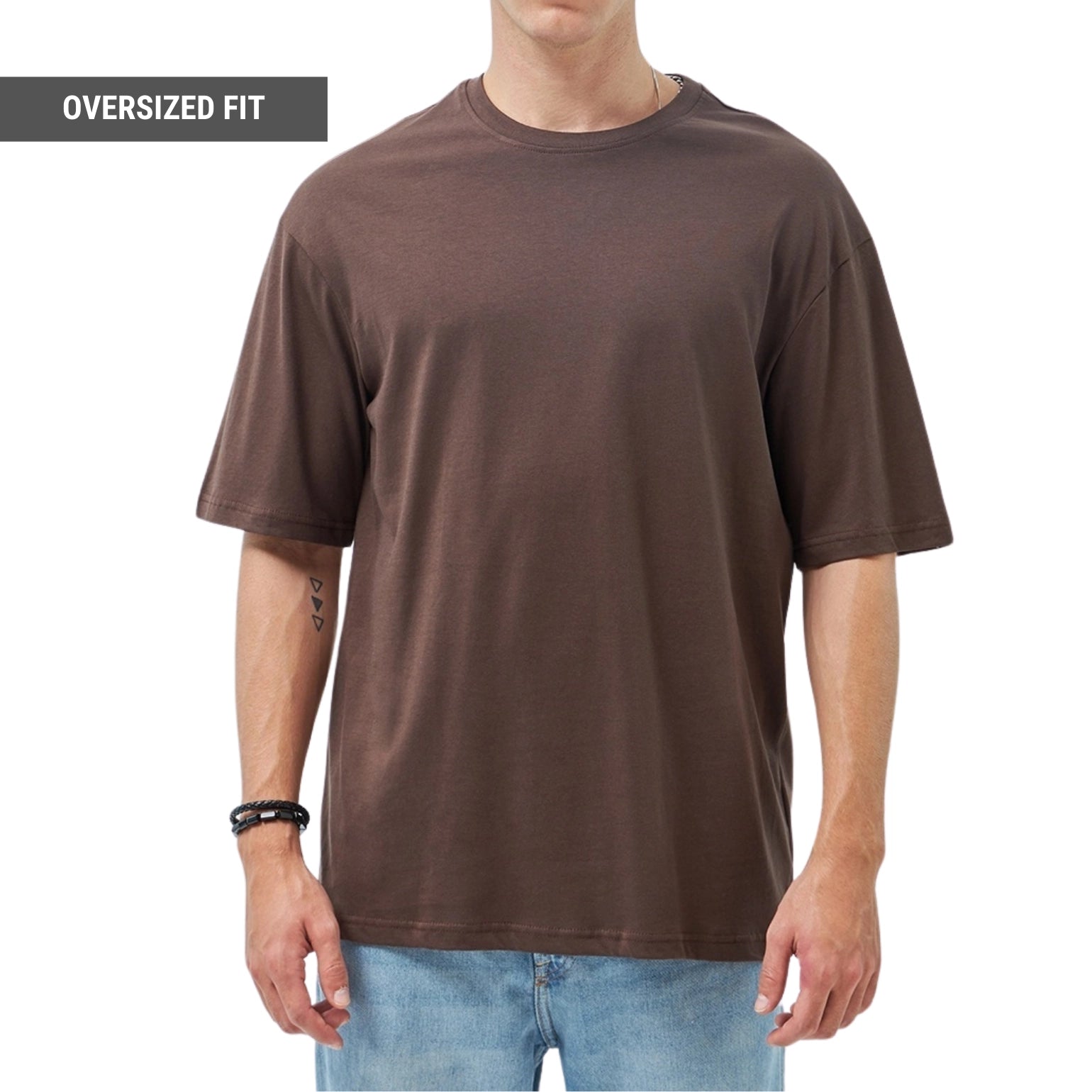 Pack of 3 Oversized T-shirt in Brown, White, Lavender - SleekandPeek
