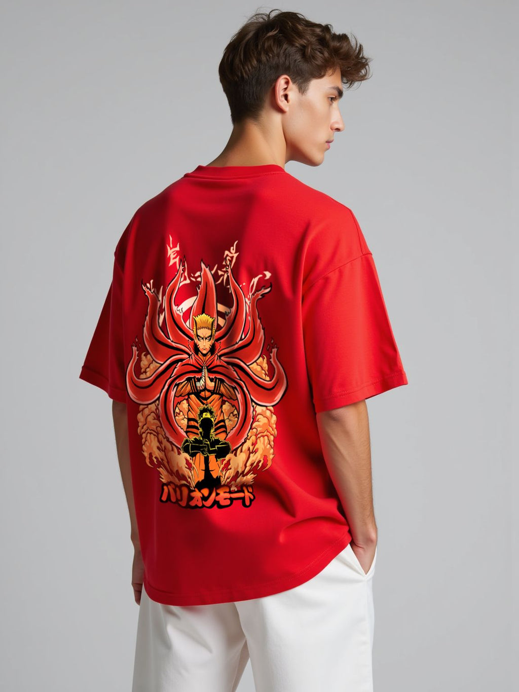 Baryon Mode / Naruto Oversized T-shirt - for Men- SleekandPeek