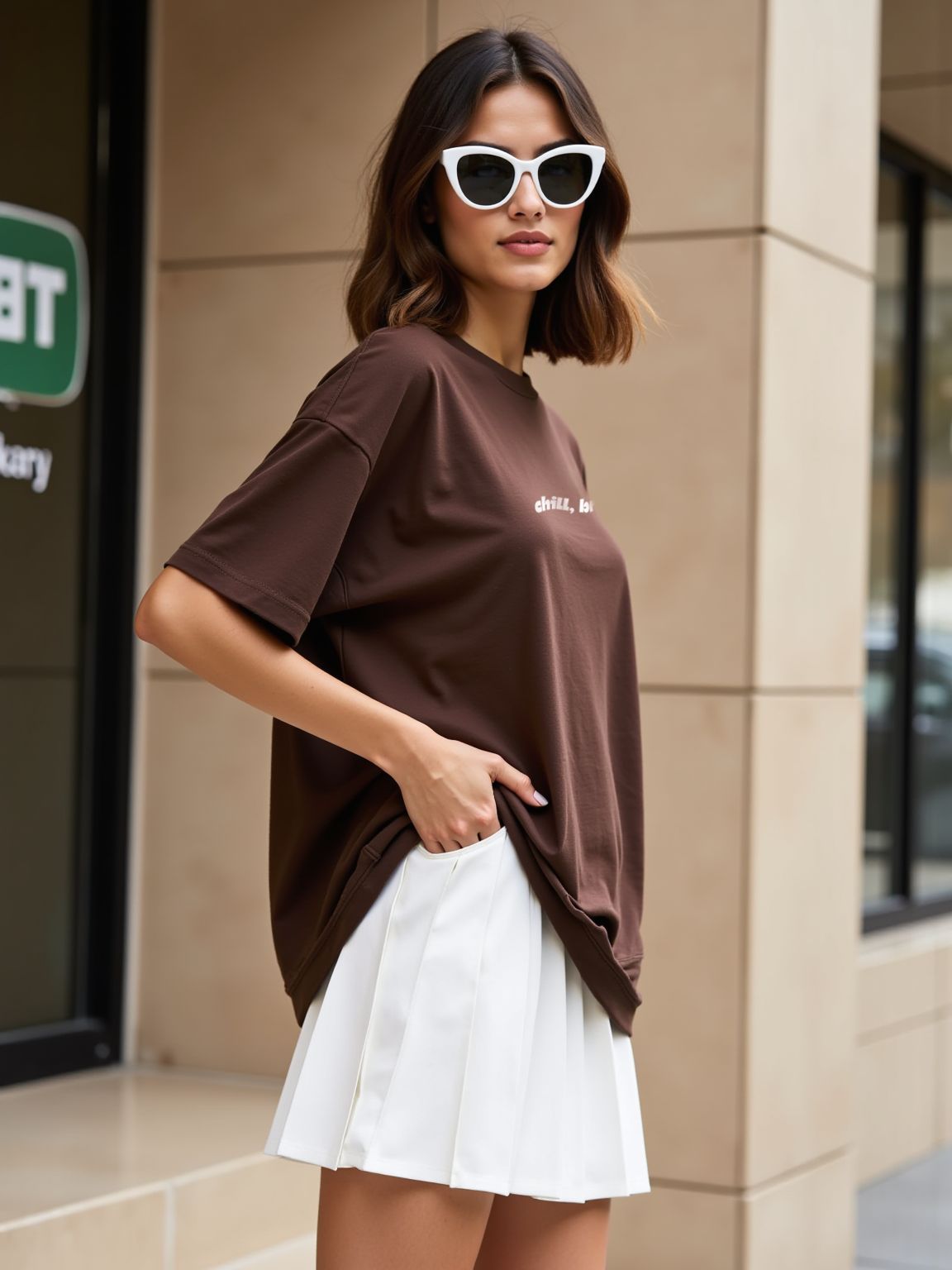 Take It Easy / Oversized T-shirt - for women-SleekandPeek