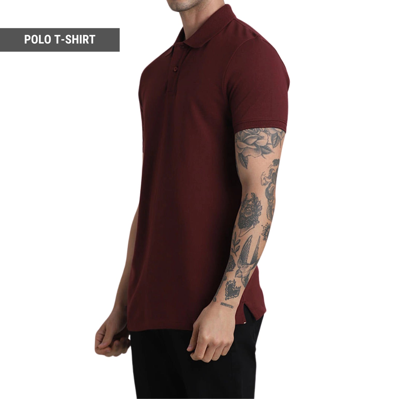 Relax Fit Polo T-shirt in Maroon - SleekandPeek