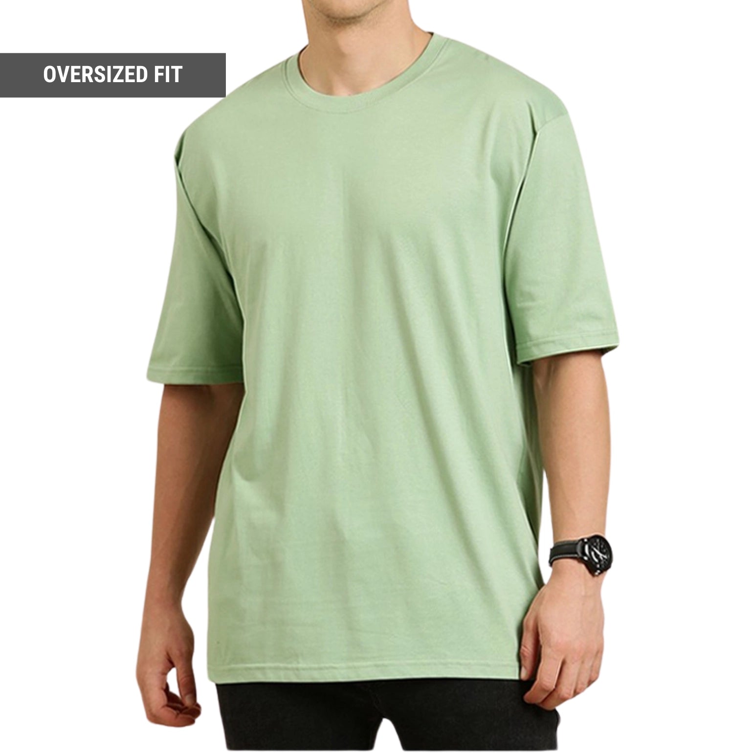 Pack of 3 Oversized T-shirt in Brown, Sage Green, White - SleekandPeek