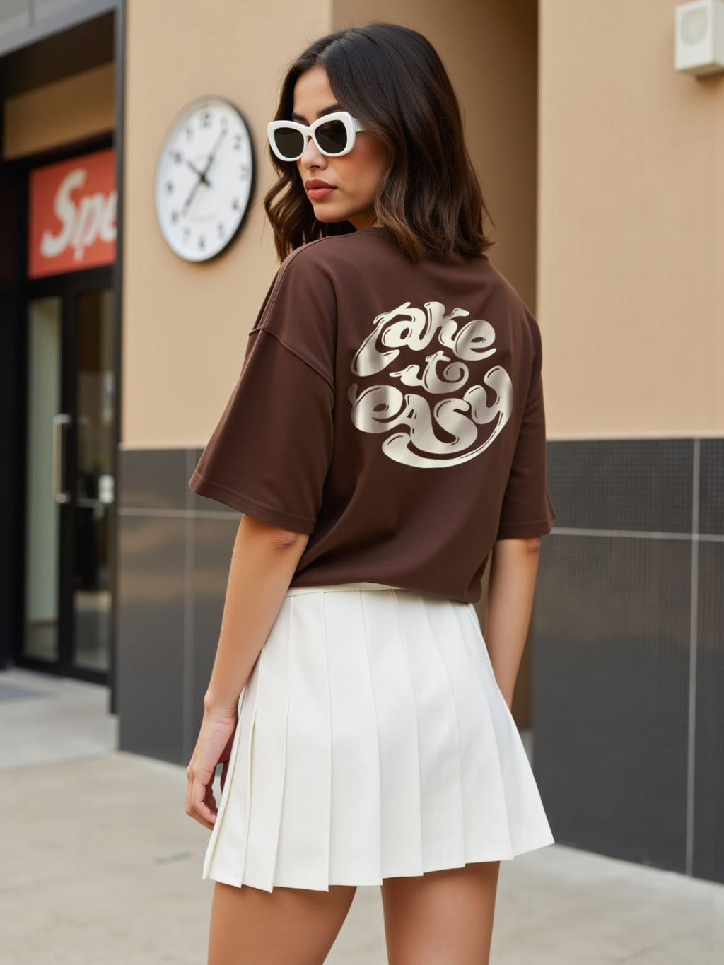 Take It Easy / Oversized T-shirt - for women-SleekandPeek