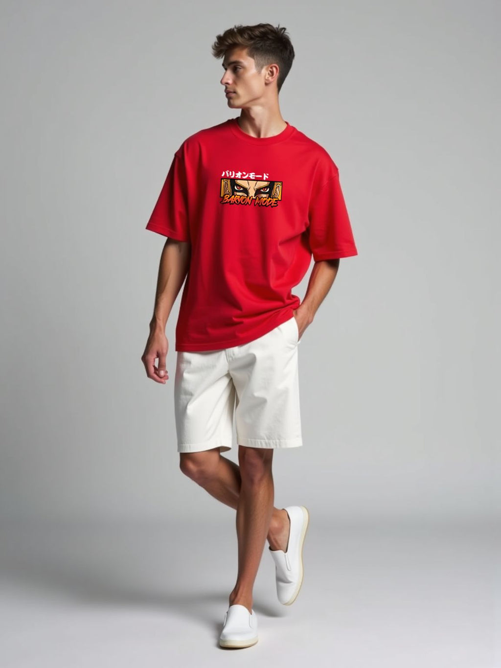 Baryon Mode / Naruto Oversized T-shirt - for Men- SleekandPeek
