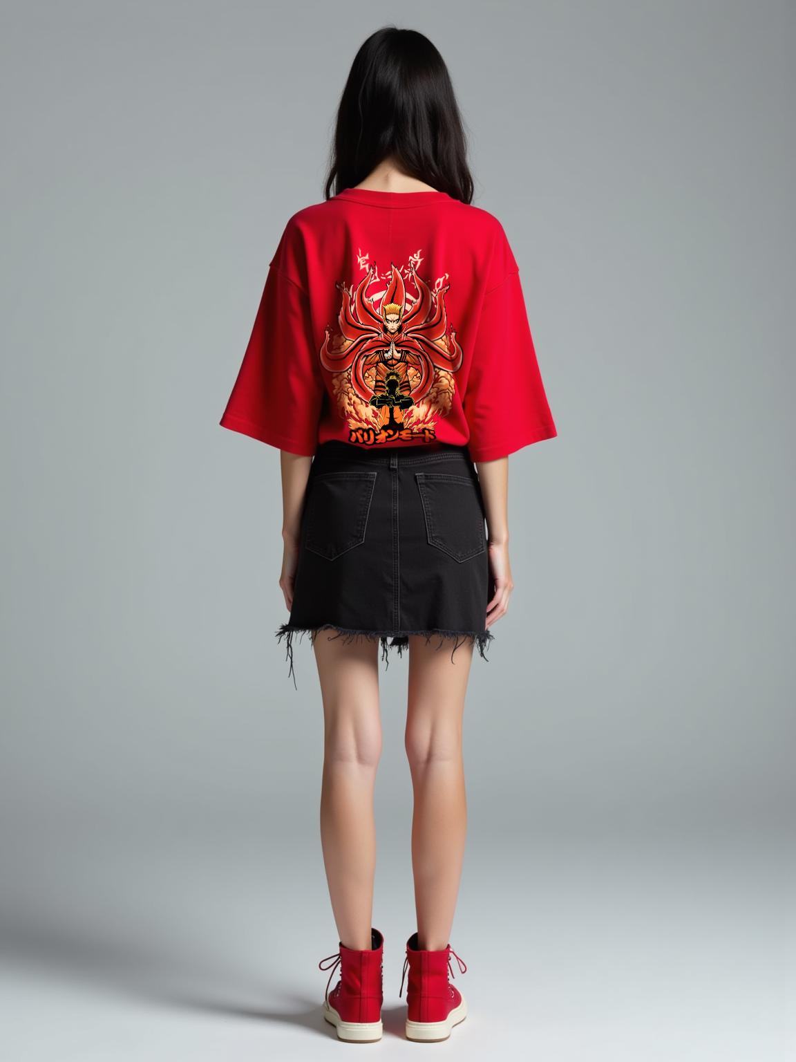 Baryon Mode / Naruto Oversized T-shirt -For Women- SleekandPeek