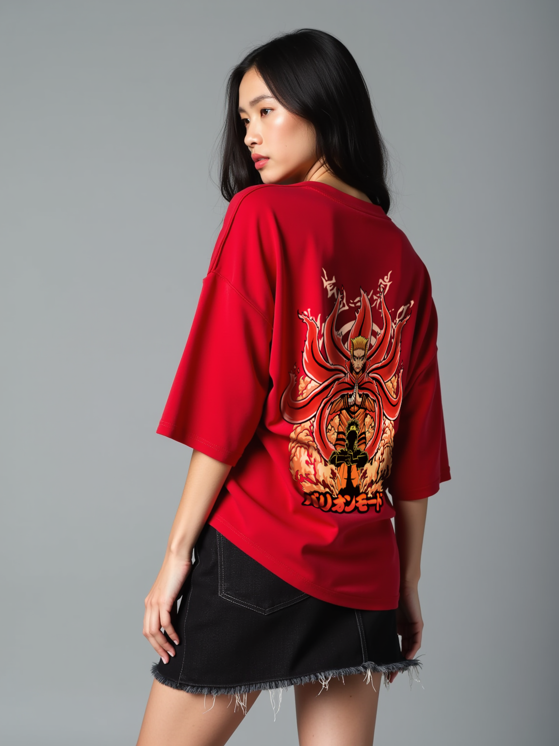 Baryon Mode / Naruto Oversized T-shirt -For Women- SleekandPeek