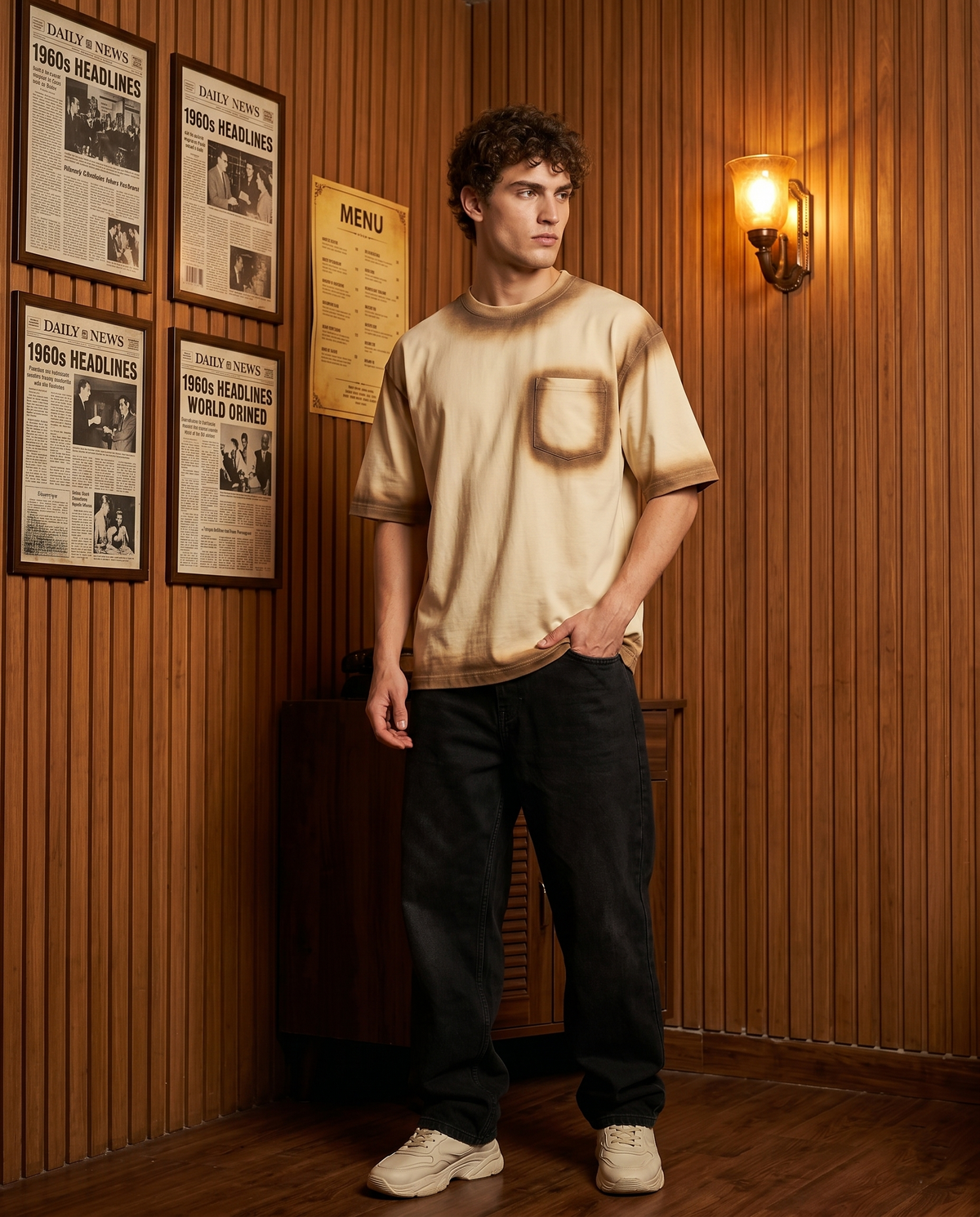 The Sand Spray Pocket Oversized T-shirt/ Sleekandpeek