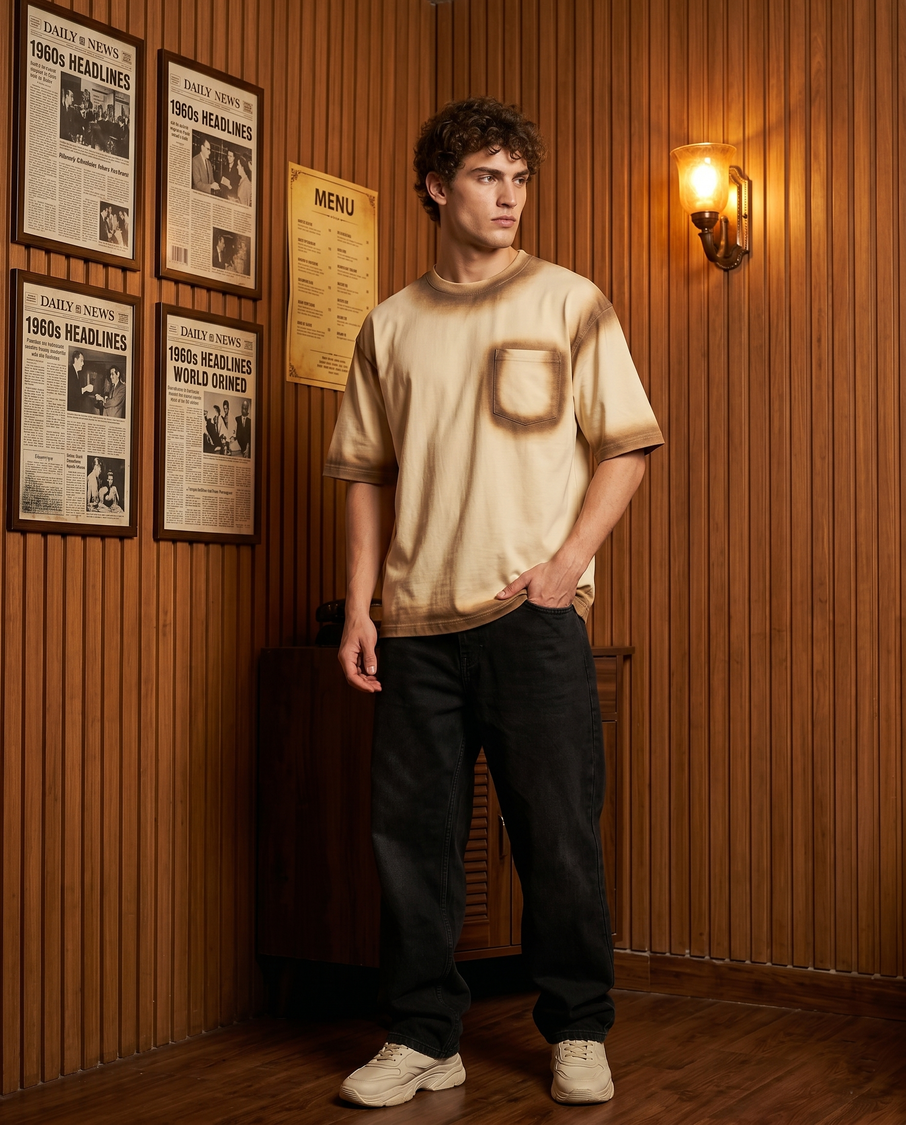 The Sand Spray Pocket Oversized T-shirt/ Sleekandpeek