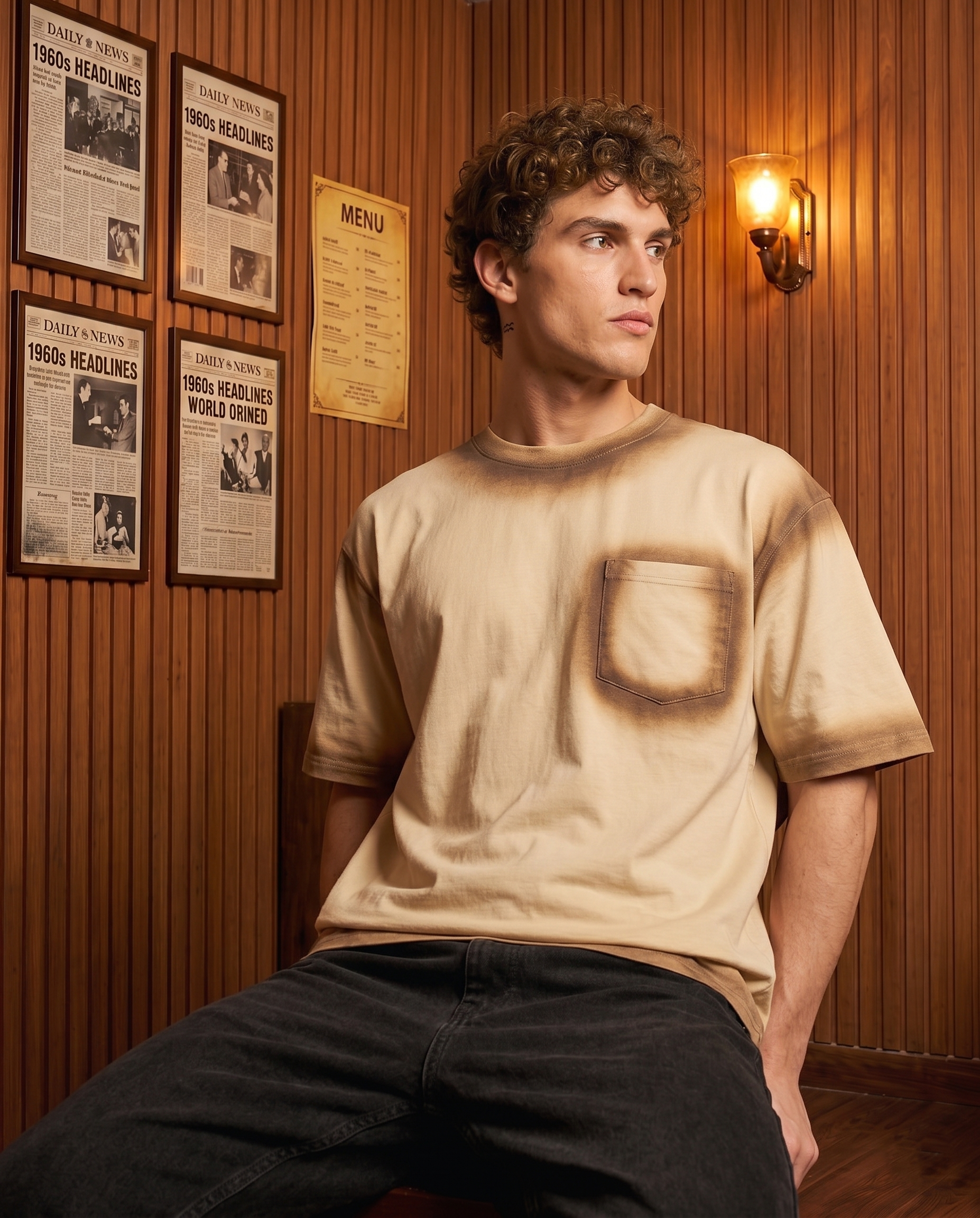 The Sand Spray Pocket Oversized T-shirt/ Sleekandpeek