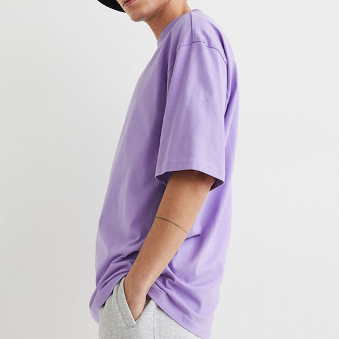 Solid: Purple Oversized T-shirt - SleekandPeek