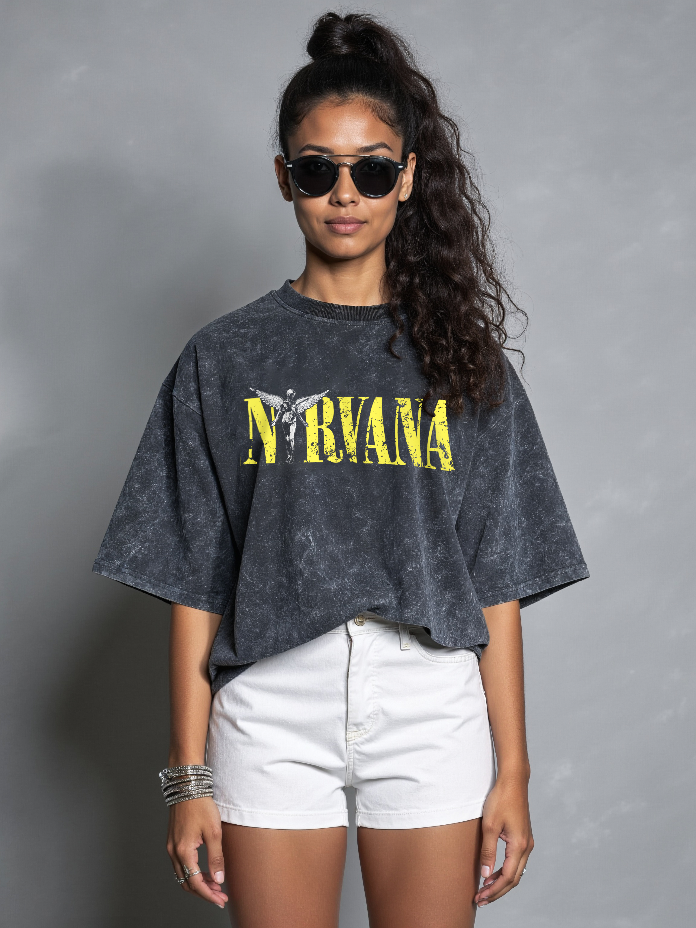 Nirvana / Acid Wash Oversized T-shirt