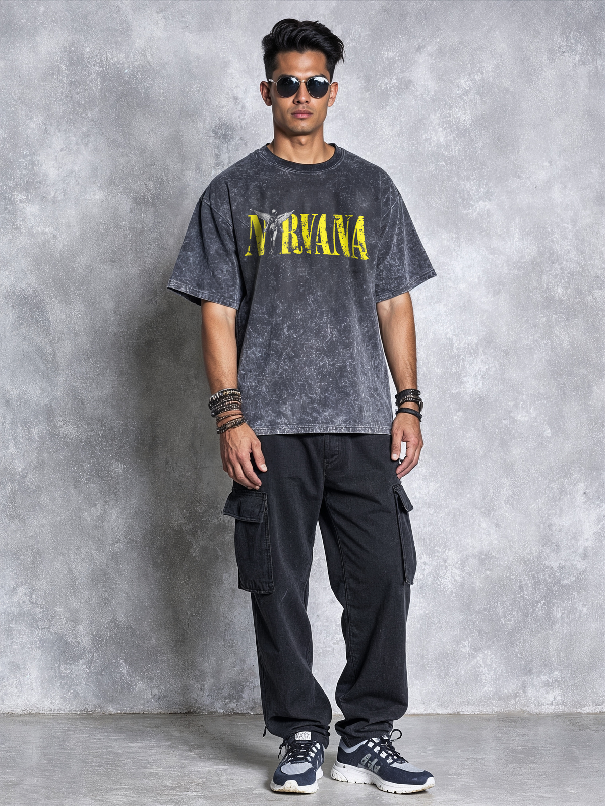 Nirvana / Acid Wash Oversized T-shirt