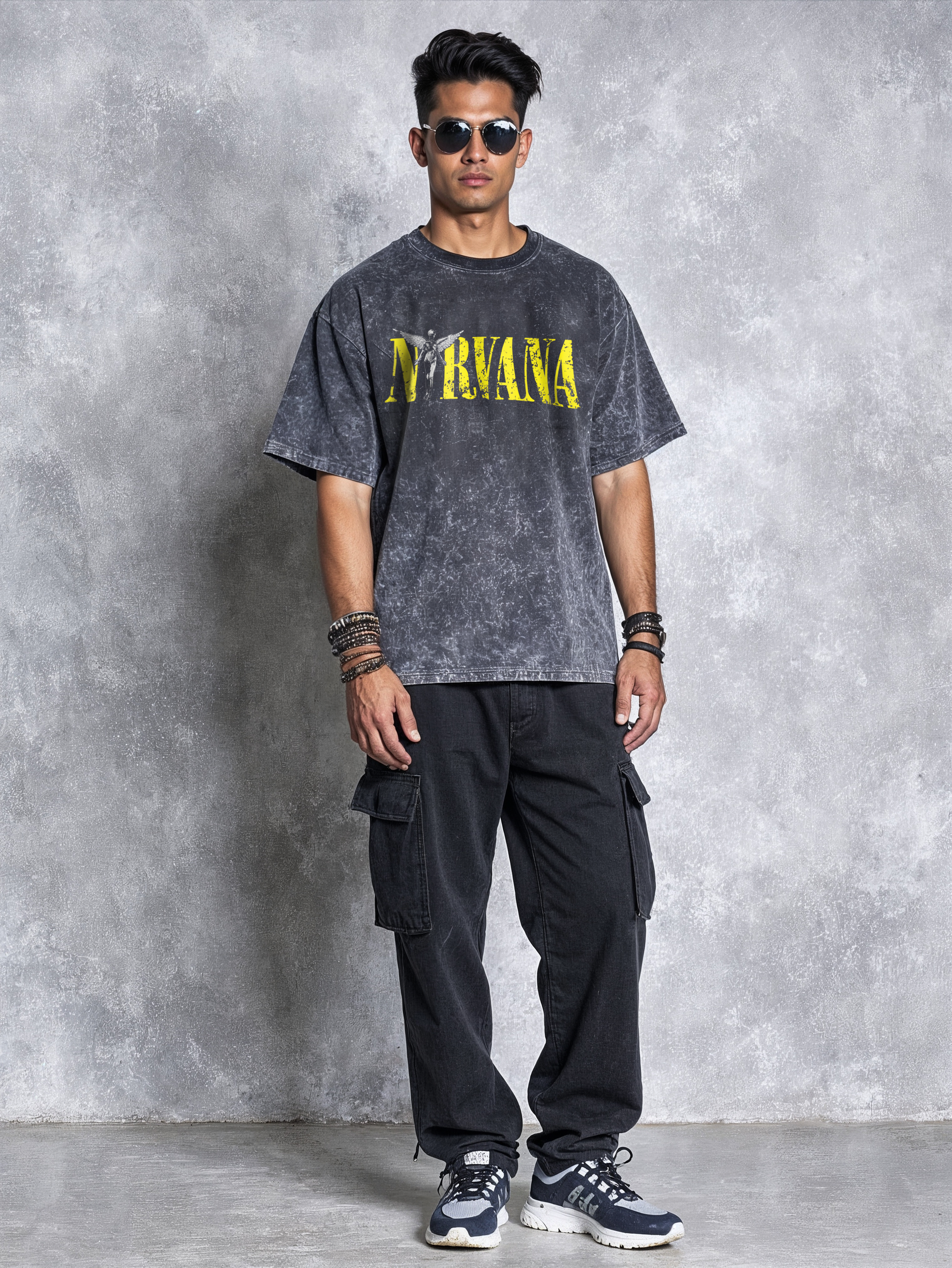 Nirvana / Acid Wash Oversized T-shirt