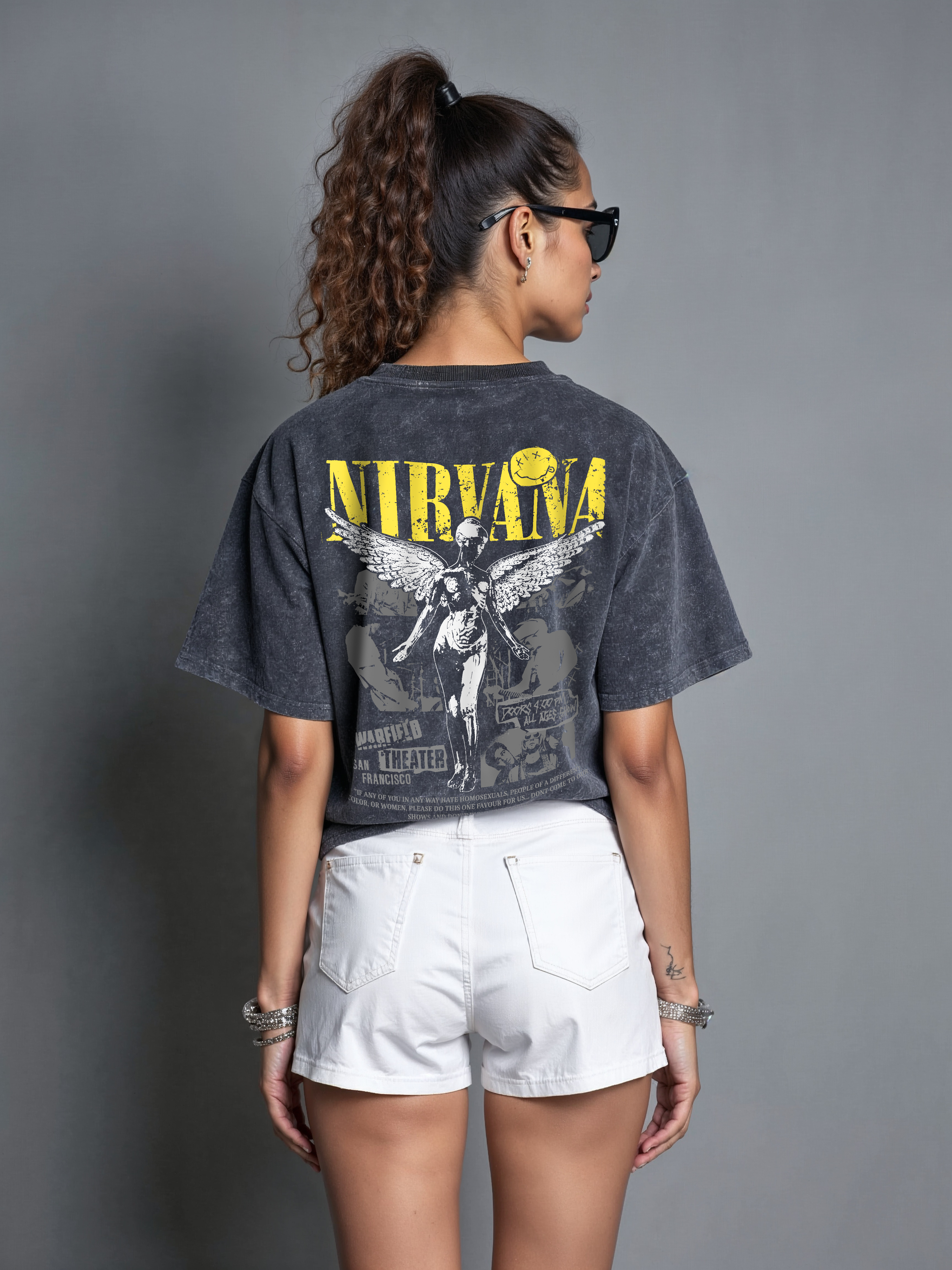 Nirvana / Acid Wash Oversized T-shirt