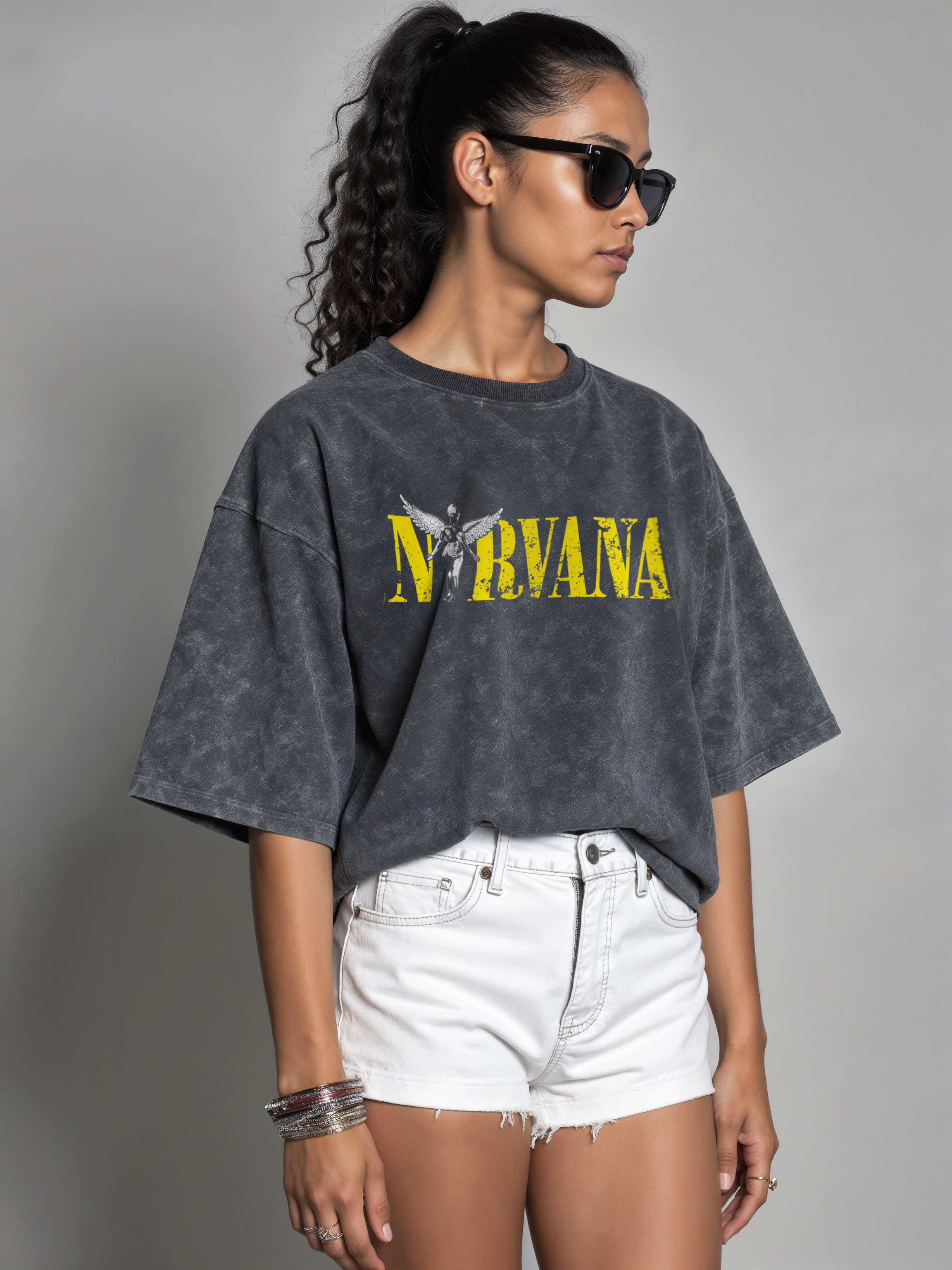 Nirvana / Acid Wash Oversized T-shirt