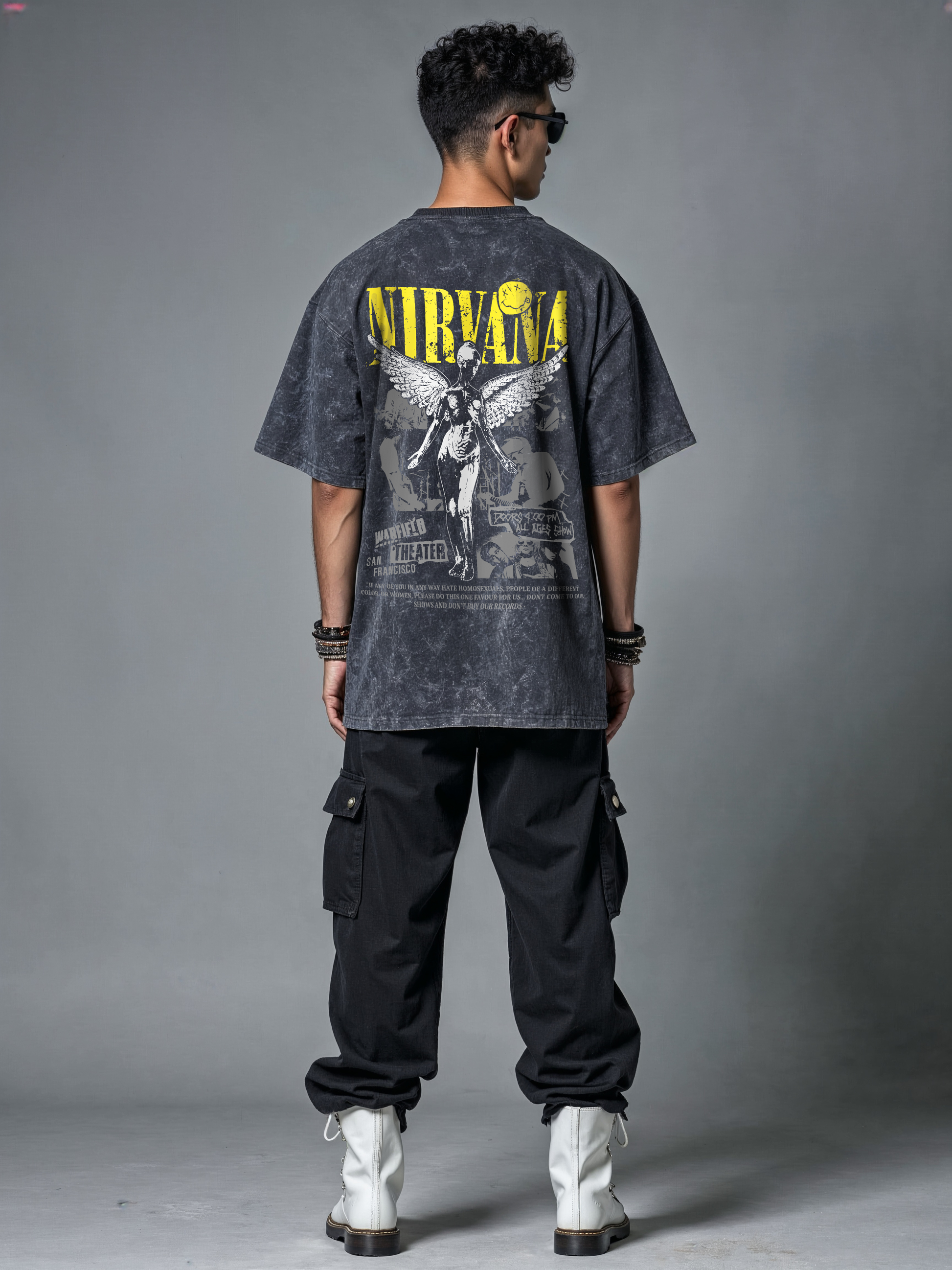 Nirvana / Acid Wash Oversized T-shirt