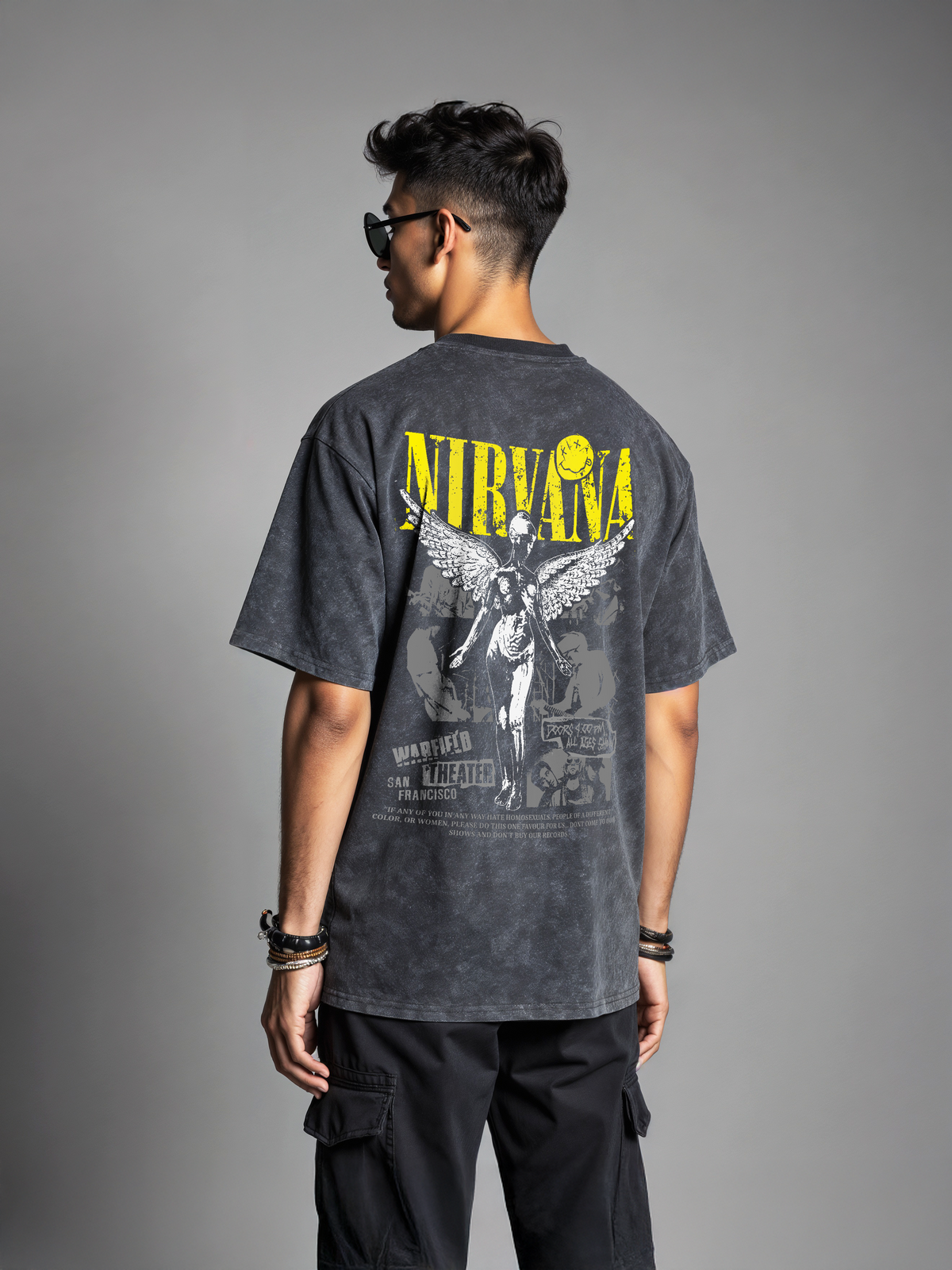 Nirvana / Acid Wash Oversized T-shirt