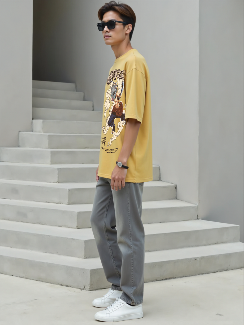 Beastly Blades / Inosuke's Oversized T-shirt -For Men- Sleekandpeek